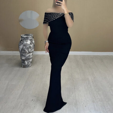 Handmade Off-Shoulder Evening Dress